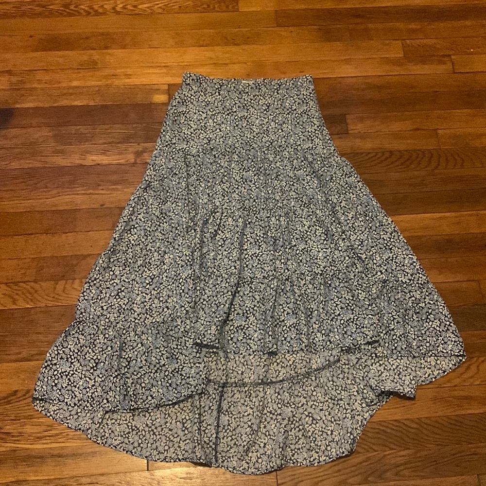 Floral High Low Skirt